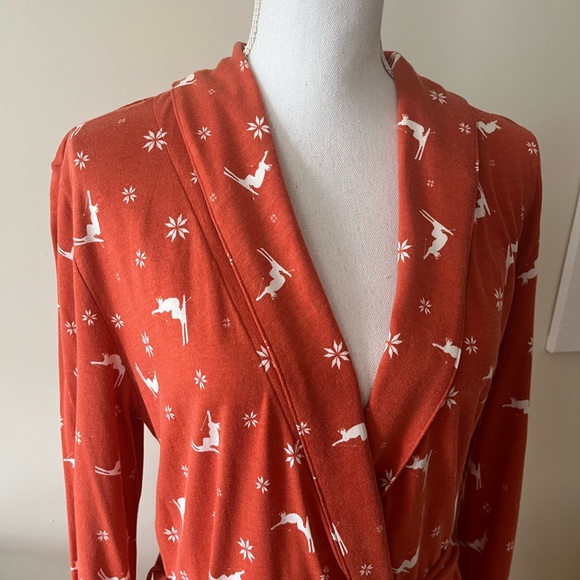 Cosabella Sahara Ski Trip Print Cozy Pima Cotton Blend Robe Size Large NWT - Picture 10 of 12